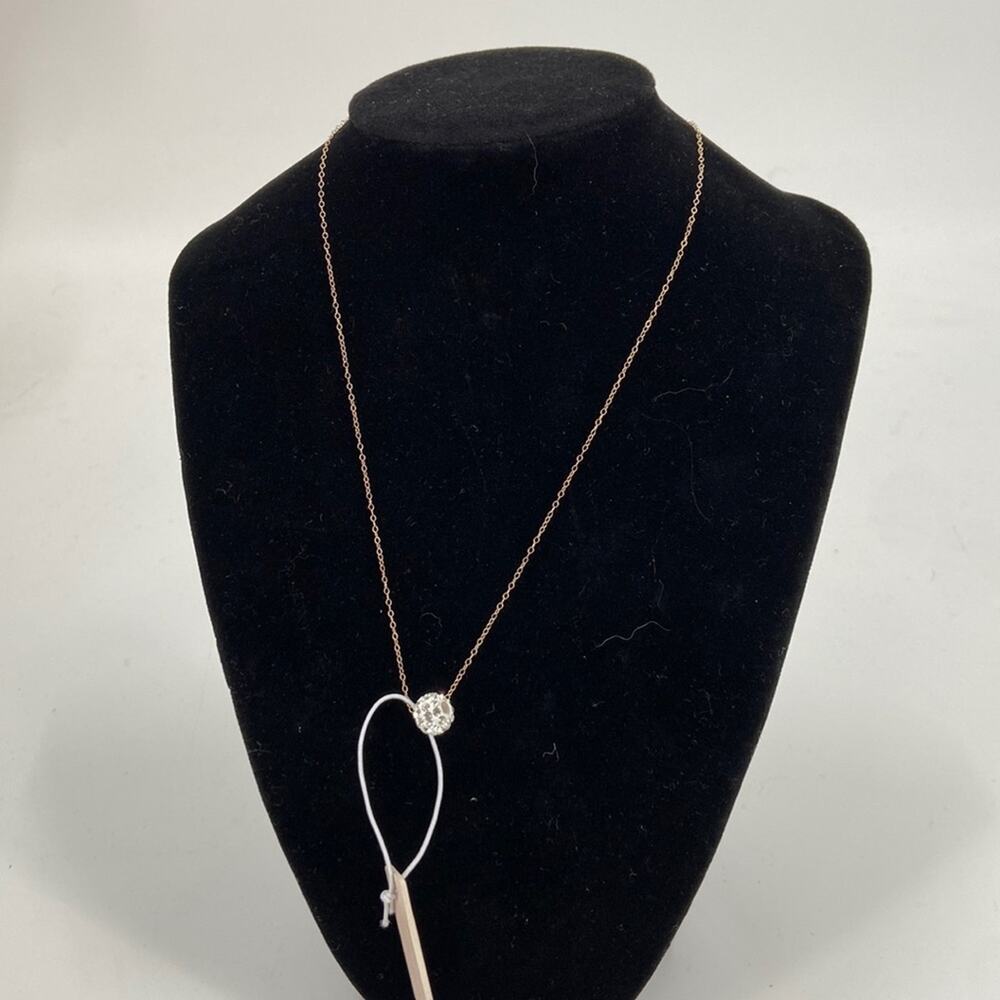 NWT 14 karat gold pave encrusted rhinestone pendant.